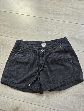 Streetwear Society Black Linen Blend Shorts Size Small Summer Casual Drawstring